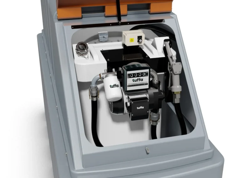 1350 Litre Plastic Bunded Lube Oil Tank - Tuffa Electric Operated Pump
