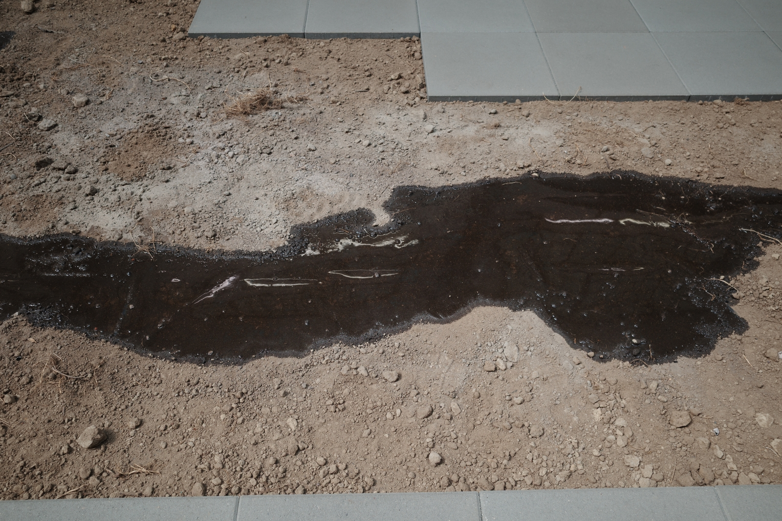 An oil leak on the floor